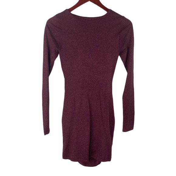 NWT Express Ruched Front Sparkle Dress Size X-Small - Picture 2 of 5